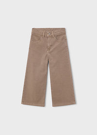 Brown pants on a light gray background