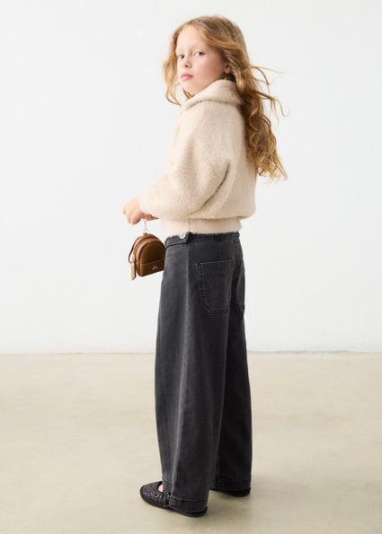 Coal Wide Leg Denim Pant