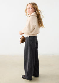 Coal Wide Leg Denim Pant