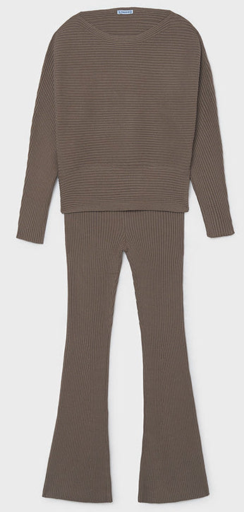 Ribbed Pant Set Taupe