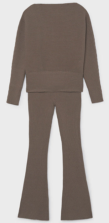 Ribbed Pant Set Taupe
