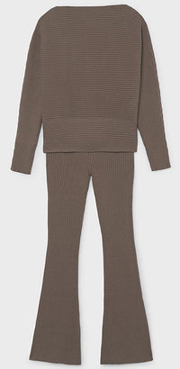 Ribbed Pant Set Taupe