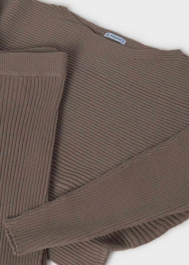 Ribbed Pant Set Taupe