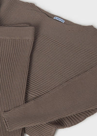 Ribbed Pant Set Taupe