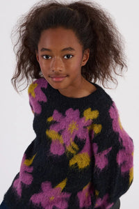 MOLLY BRACKEN KNIT SWEATER WITH FLOWERS