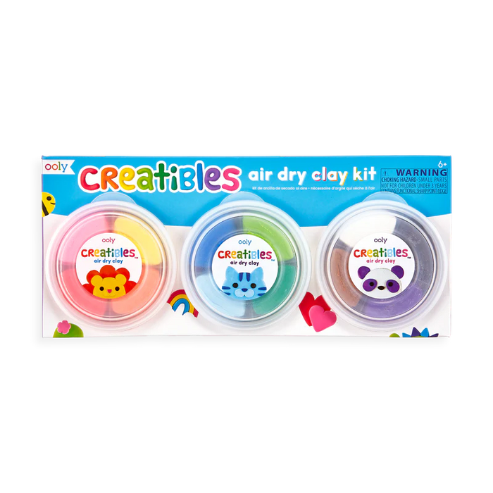 OOLY CREATIBLES D.I.Y. AIR-DRY CLAY KIT SET OF 12 COLORS + 3 TOOLS