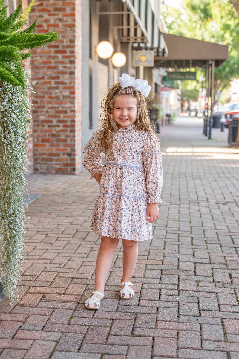 THE OAKS ZOE DRESS PINK/BLUE FLORAL