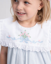 REMI DRESS PORCELIAN BLUE FLORAL BOW