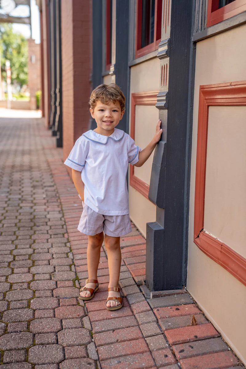 THE OAKS JOHN BLUE/BROWN SHORT SET