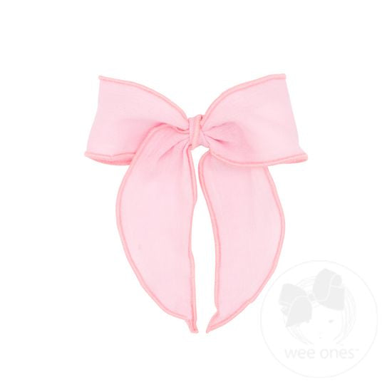 WEE ONES WHIMSEY TAILS COTTON GAUZE FABRIC BOW PRL