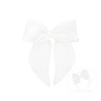 WEE ONES WHIMSEY TAILS COTTON GAUZE FABRIC BOW WHT