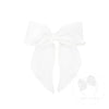 WEE ONES WHIMSEY TAILS COTTON GAUZE FABRIC BOW WHT