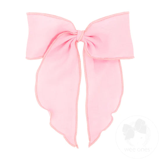 WEE ONES WHIMSEY TAILS COTTON GAUZE FABRIC BOW PRL