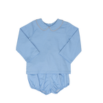 THE OAKS GABRIEL BLOOMER SET BLUE W/TAN PIPING