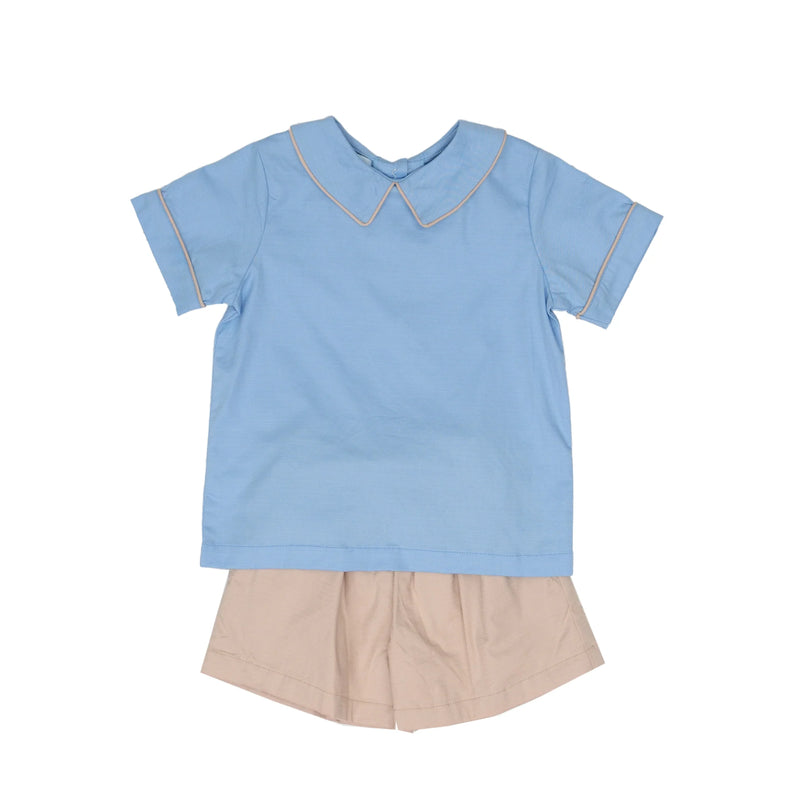 THE OAKS JOHN BLUE/TAN SHORT SET