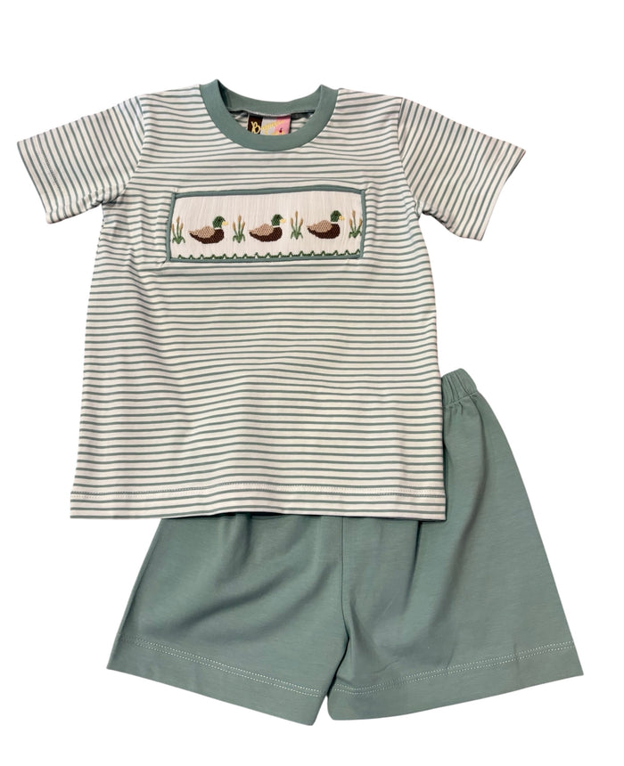 MALLARD DUCK SMOCKED SHORT SET