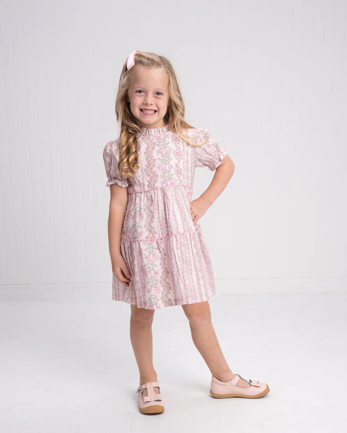 VALERIA DRESS PRETTY PINK TRELLIS