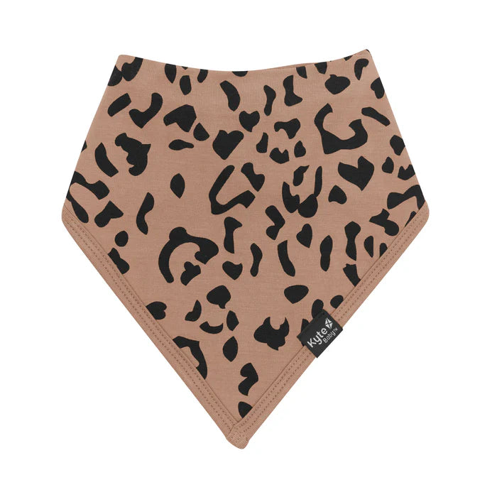 KYTE BABY BIB IN LATTE LEOPARD