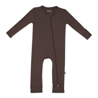 KYTE BABY ZIPPERED ROMPER IN ESPRESSO
