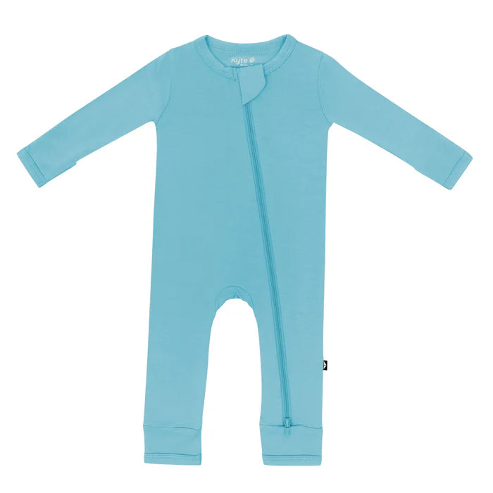 KYTE BABY ZIPPERED ROMPER IN MAKAI