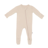 KYTE BABY ZIPPERED FOOTIE IN BISQUE