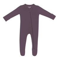 KYTE BABY ZIPPERED FOOTIE IN CURRANT