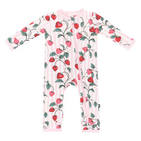 KYTE BABY ZIPPERED ROMPER IN STRAWBERRY FIELDS