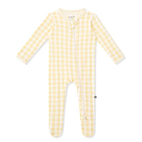 Zippered Footie Gingham Chamomile