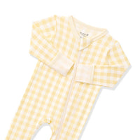 Zippered Footie Gingham Chamomile