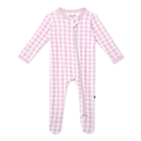 Zippered Footie Gingham Thistle