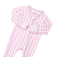 Zippered Footie Gingham Thistle