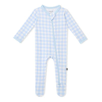Zippered Footie Gingham Breeze