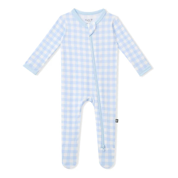 Zippered Footie Gingham Breeze
