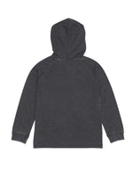 SILVER JEANS ACID WASHED HENLEY HOODIE CHARCOAL