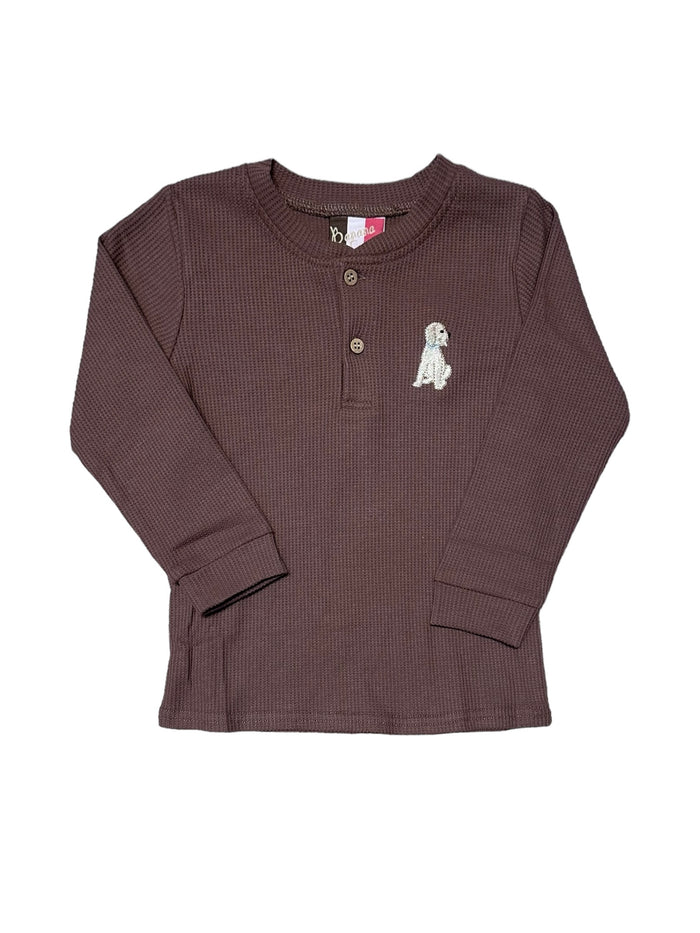 BANANA SPLIT BOYS HENLEY PUPPY SHIRT