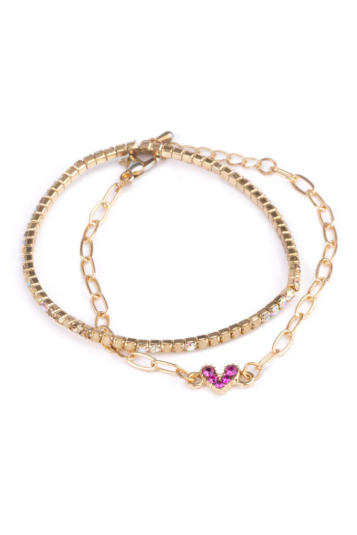 GREAT PRETENDERS BOUTIQUE LINKED WITH LOVE BRACELET 2 PC.