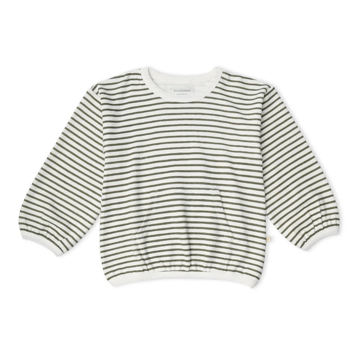 MakeMake Organics Tee & Pant Slouch Set - Olive Stripes