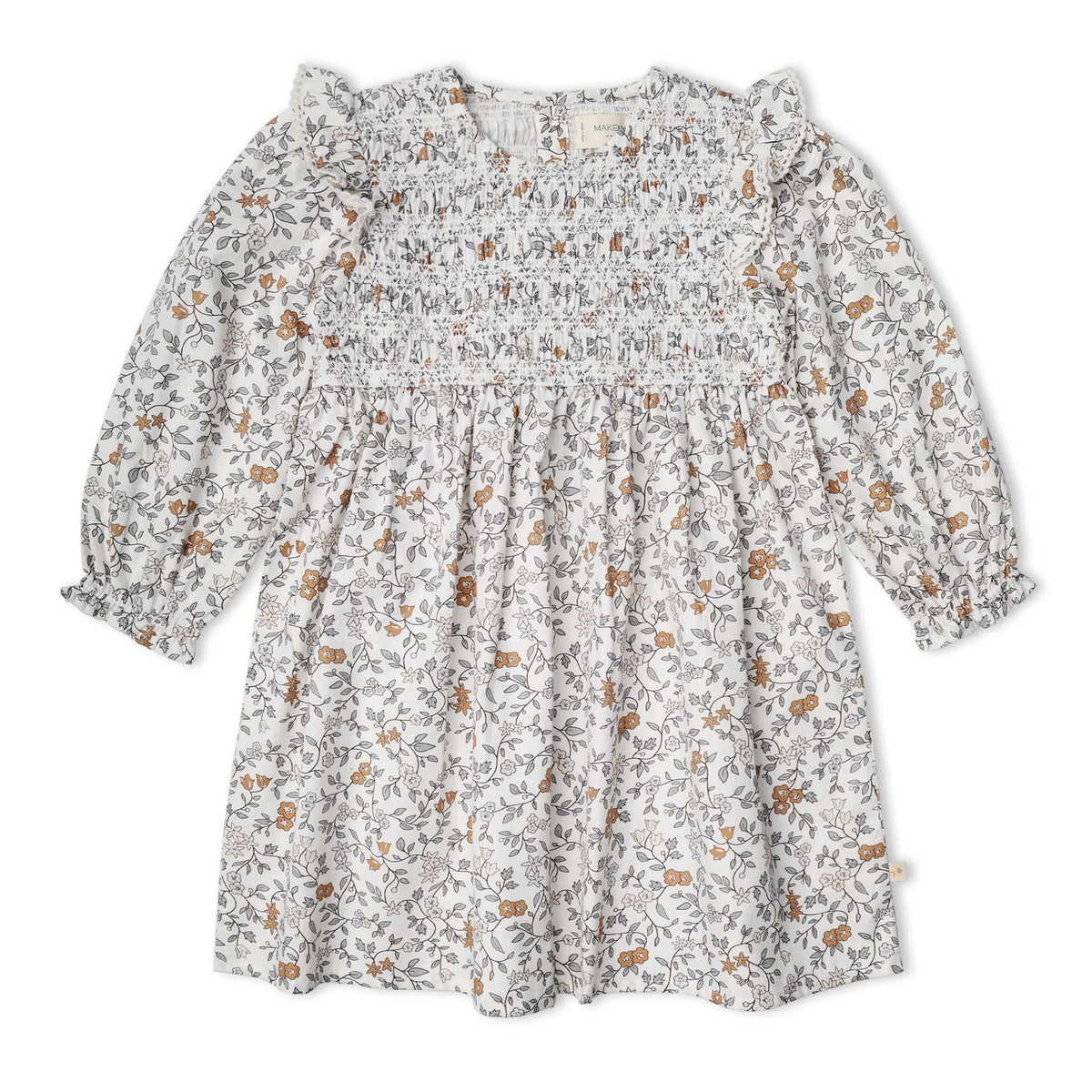 MakeMake Organics Smocked Ruffle Dress - Ivy
