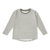 MakeMake Organics Tee & Foldover Pants Set - Olive Stripes