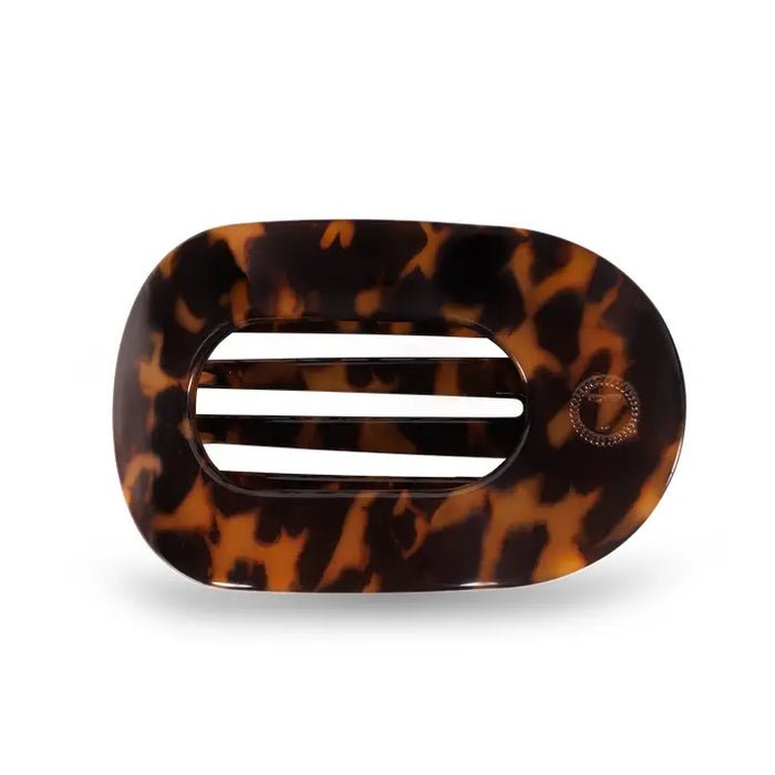 TELETIES TORTOISE MEDIUM FLAT ROUND CLIP