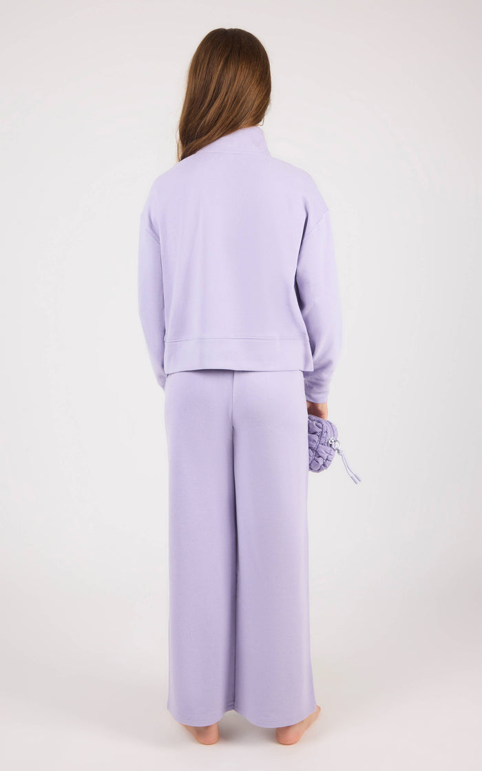 Tween Girls Mock Neck Pullover Set Bubble Bag Heirloom Lilac