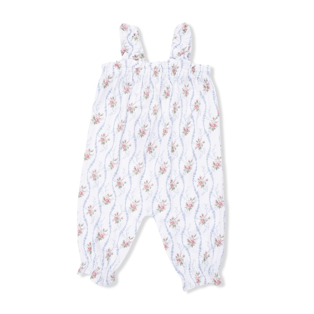 HEIRLOOM ROSE STRIPE RUFFLY STRAP OVERALL