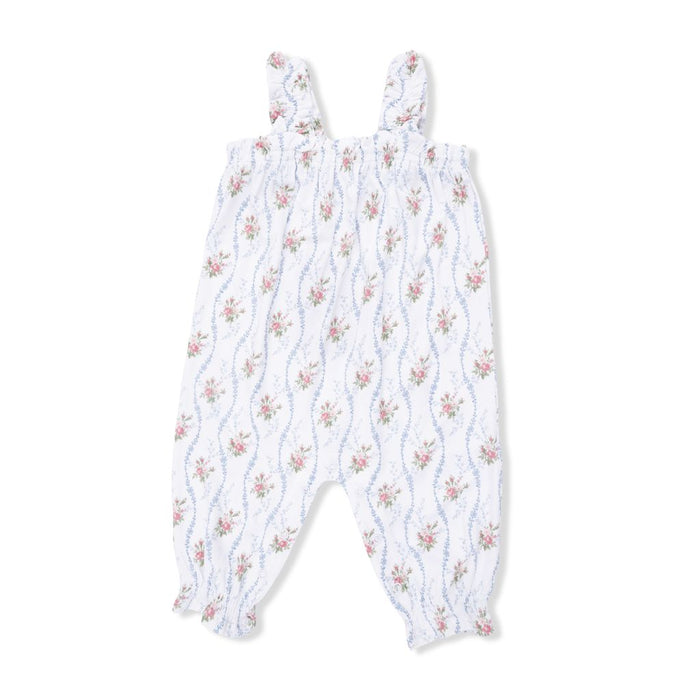 HEIRLOOM ROSE STRIPE RUFFLY STRAP OVERALL