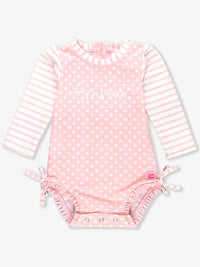 PINK POLKA DOT LONG SLEEVE RASHGUARD