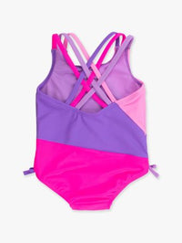 NEON COLORBLOCK CROSS BACK ONE PIECE PURPLE
