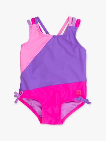 NEON COLORBLOCK CROSS BACK ONE PIECE PURPLE