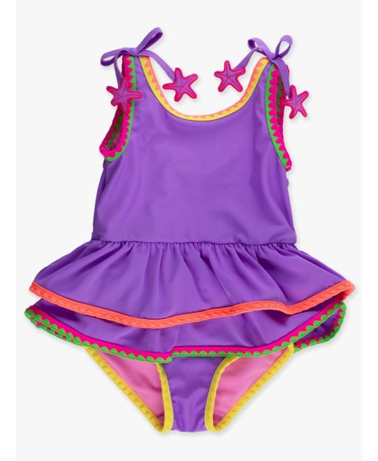 NEON PURPLE CROCHET PEPLUM ONE PIECE