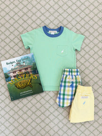 TBBC CARTER CREWNECK GRACE BAY GREEN WITH BARBADOS BLUE