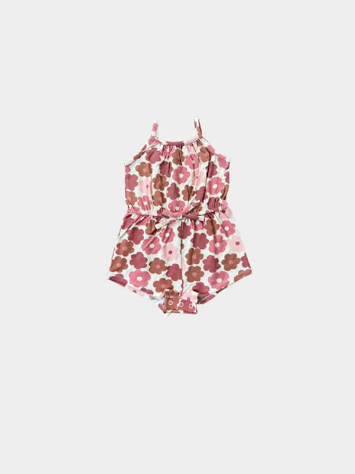 BABY SPROUTS SUMMER ROMPER IN RETRO BLOOM