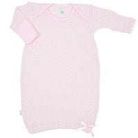 PATY SOLID STRIPE OVERLAP SHOULD GOWN PINK